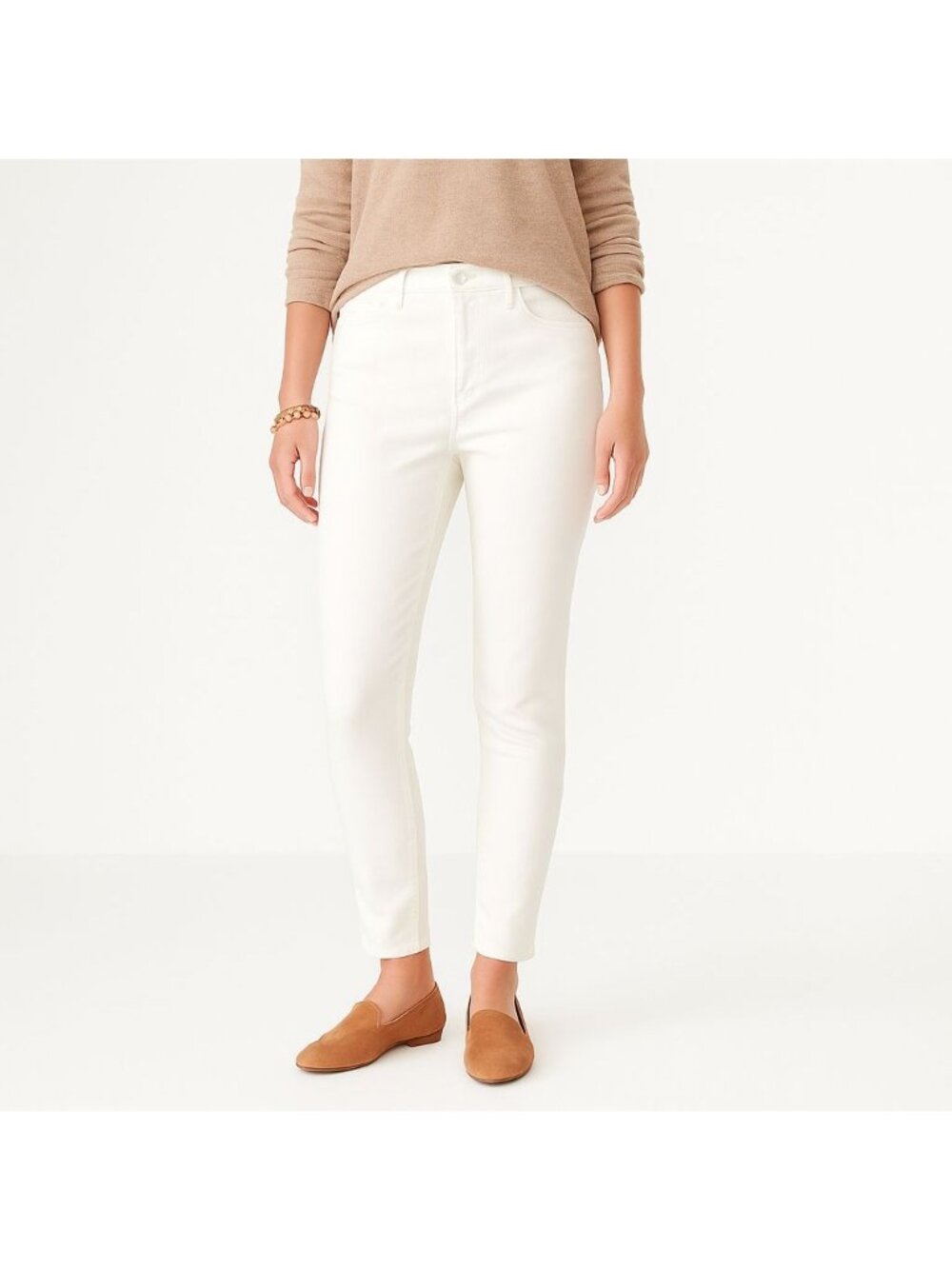 NEW J Jill Womens Denim Leggings White Stretch Fitted Jean Mid Rise Size 10